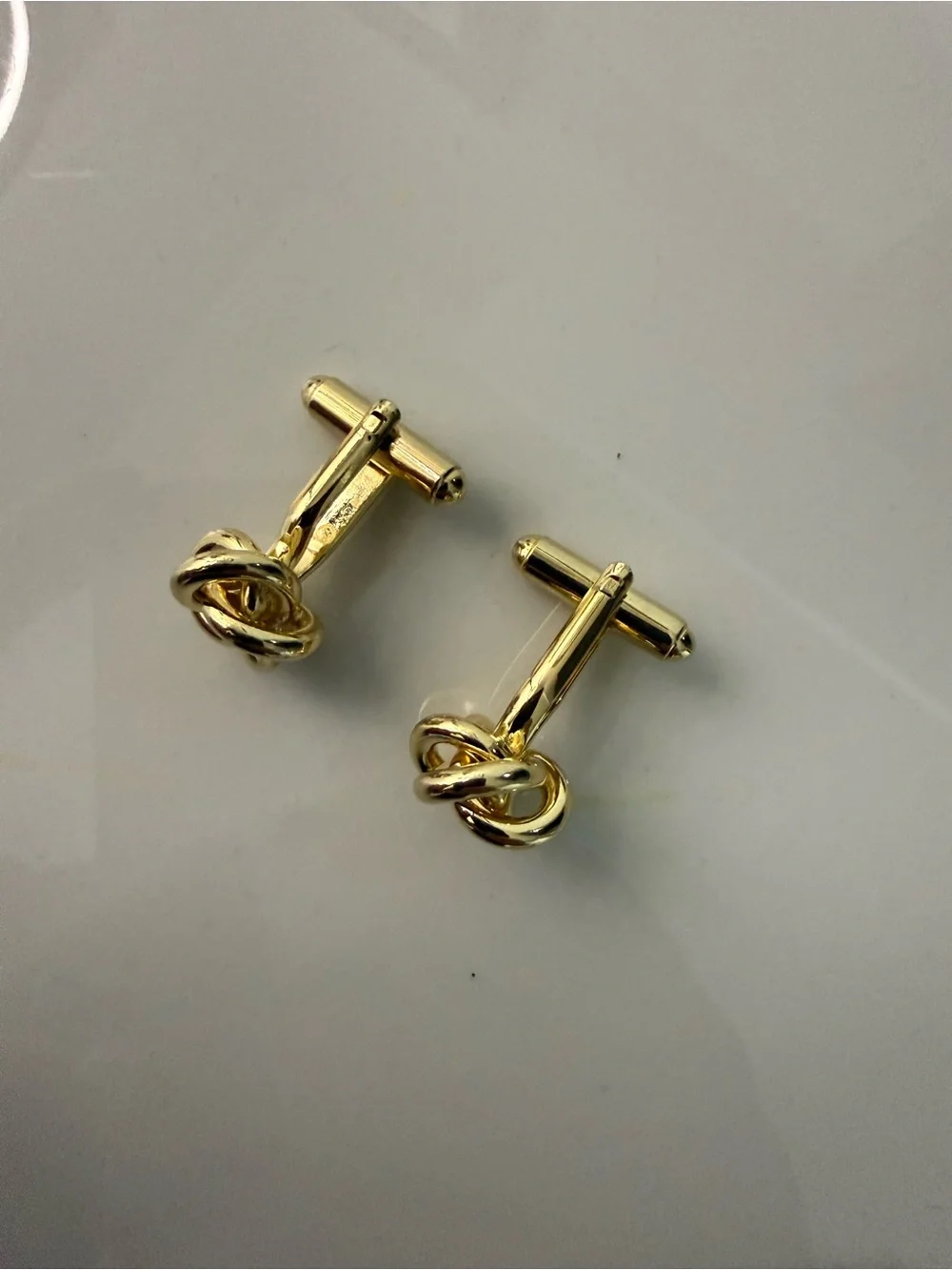 Gold Tone Knot Cufflinks for Men